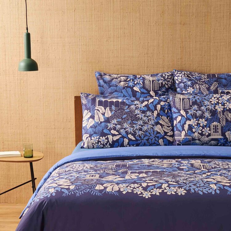 Housse de couette JARDIN ETE LAZULI